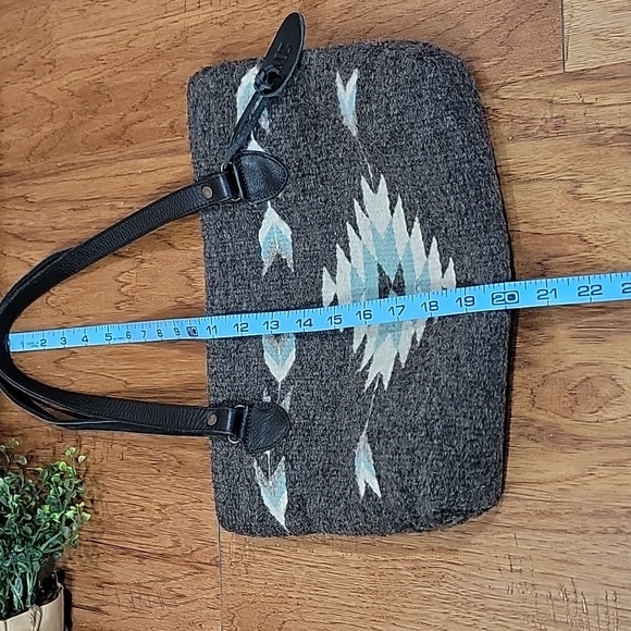 Woven Wool & Leather Shoulder Bag - Picture 12 of 15